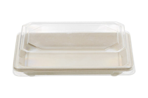 Sugarcane Sushi Tray N.8 & Transparent PET Lid 16,5x11,5x2,1 cm | OL-A Products