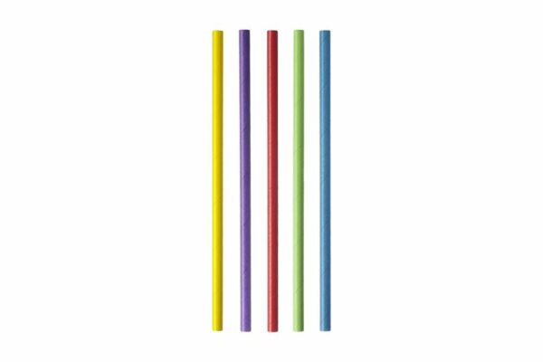 Paper Straws FSC® Straight Colorful Wrapped 1/1 Ø 0.8 x 21 cm. | OL-A Products
