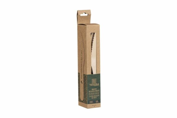 Wooden Knives 16cm in Kraft FSC® Packaging (20 pieces). | OL-A Products