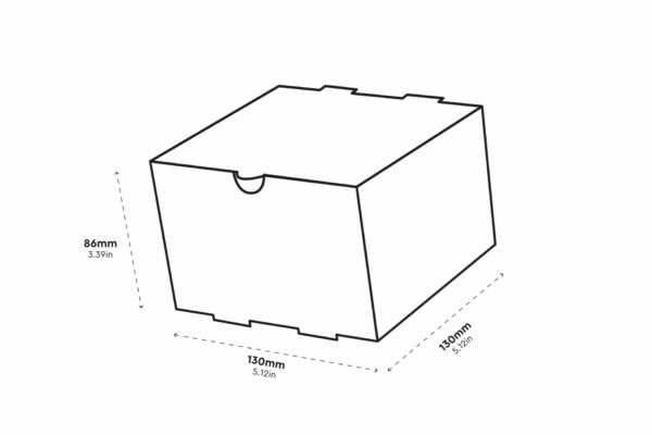 Σκεύος Φαγητού Kraft FSC® Tετράγωνο για Burger 13x13x8,6cm. | OL-A Products