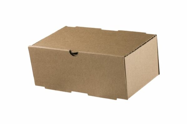 Kraft Paper Food Box for Double Burger Plastic Free 22x12x9 cm. | OL-A Products