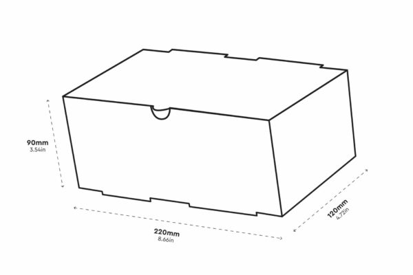 Kraft Paper Food Box FSC® for Double Burger Plastic Free 22x12x9 cm. | OL-A Products