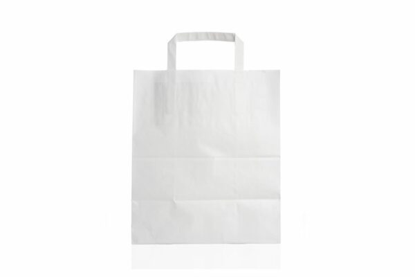 Paper Bag White with Reinforced Inner Handle 26x17x29 cm. | OL-A Products