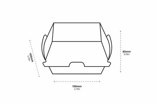 Kraft Paper Burger Box FSC® Dura Series 10,5 x 10 x 5 x 8,5 cm. | OL-A Products