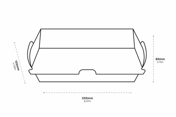 Kraft Paper Food Box FSC® Dura Series 20,5 x 10 x 5 x 8 cm. | OL-A Products