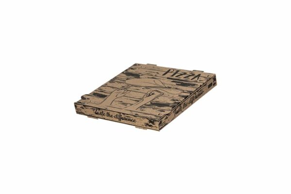 Χάρτινα Κουτιά Πίτσας Kraft FSC® με Σχέδιο "Pizza Hands" 22x22x4cm. | OL-A Products