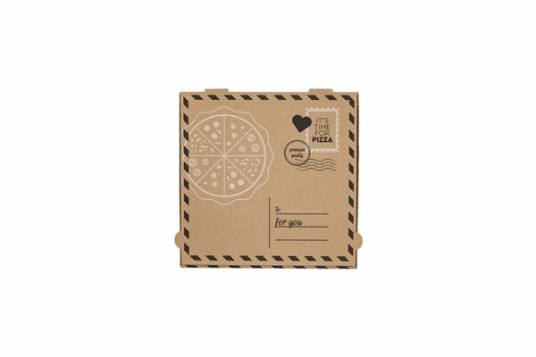 Χάρτινα Κουτιά Πίτσας Kraft FSC® με Σχέδιο "Letter" 26x26x4cm. | OL-A Products