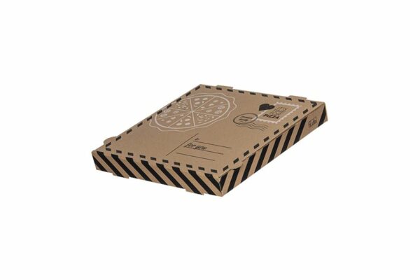 Kraft Paper Pizza Boxes Letter Design FSC® 26x26x4cm | OL-A Products