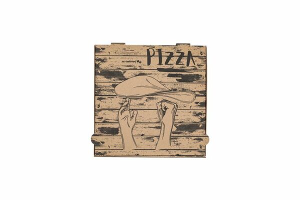 Kraft Paper Pizza Boxes Pizza Hands FSC® 30x30x4cm. | OL-A Products
