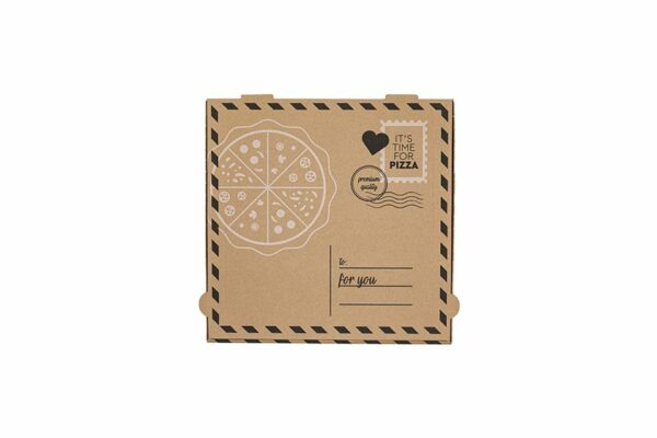 Χάρτινα Κουτιά Πίτσας Kraft FSC® με Σχέδιο "Letter" 30x30x4cm. | OL-A Products
