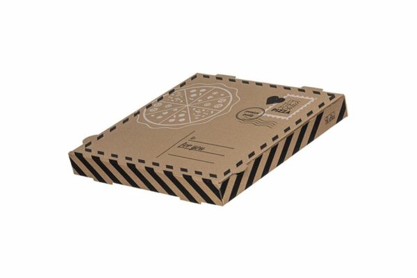 Kraft Paper Pizza Boxes Letter Design FSC® 33x33x4cm | OL-A Products
