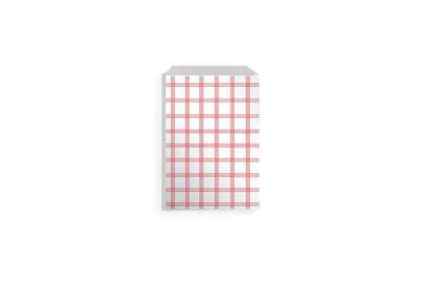 VEGETAL GREASPROOF CORNER PAPER BAGS CHECKERED 13X18cm 10KG | OL-A Products