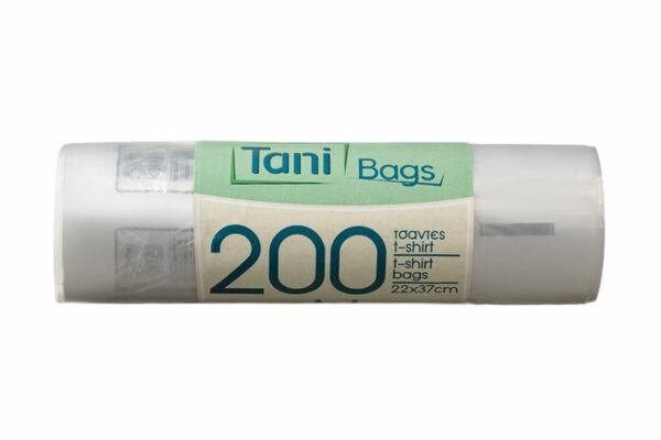 HDPE T-SHIRT BAGS 22X37cm TRANSPARENT 20rollsX200pcs. | OL-A Products