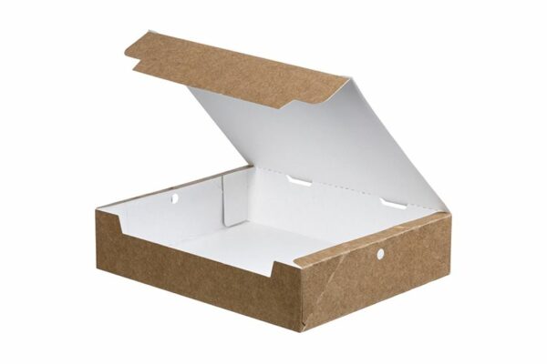 Aυτόματο Κουτί Kraft Λευκό Εσωτερικό για Ποικιλία 27x19x7,5cm. | OL-A Products