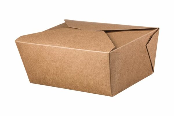 Kraft Paper Container Folder Shaped 2000 ml. 19,5 x 14 x 6.3 cm. | OL-A Products