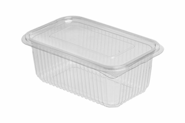 Premium PET Rectangular Container 1000 ml. with Hinged Lid | OL-A Products