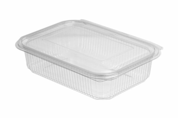 PET Rectangular Container 1500 ml with Hinged Flat Lid | OL-A Products