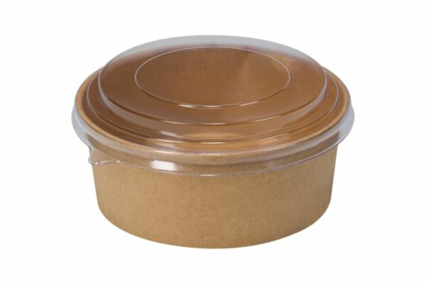 RPET LID 150mm FOR ROUND KRAFT CONTAINER 500-750CC 6X50PCS. | OL-A Products