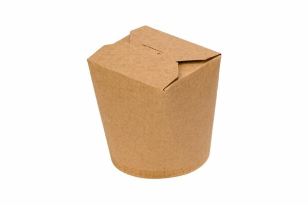 KRAFT NOODLE BOX ROUNDBASED FOOD CONTAINER 26oz (10,5x8,5x9,5) 10X50pcs. | OL-A Products