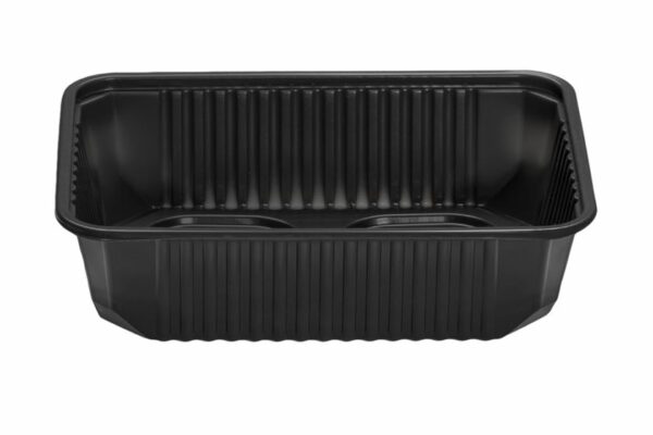 M/W FOOD CONTAINER RIPPLE BLACK 500cc 12X50pcs | OL-A Products