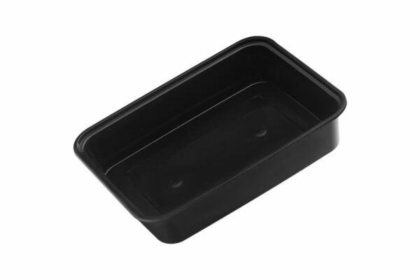 Food Container M/W Injection 650 ml. Rectangular Black Transparent Lid 6x50 pcs. | OL-A Products