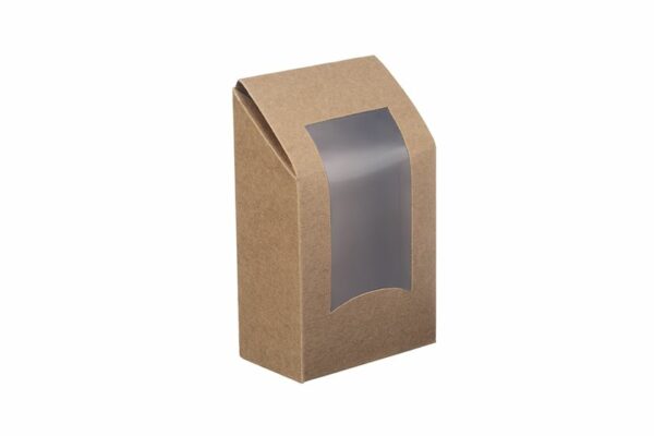 Σκεύος Φαγητού Kraft με Ενσωματ/νο Παράθυρο R-PET για Διπλή Τορτίγια 9,4 x 5,3 x 10cm | OL-A Products