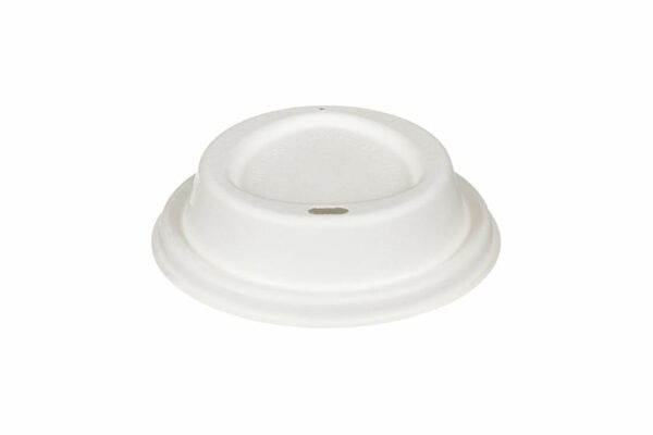 Sugarcane Lid Triangle Design White Color Ø 80mm. | OL-A Products