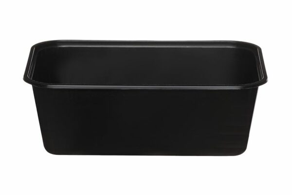 Black Rectangular PP Food Container M/W with Transparent Lid 1000 ml | OL-A Products